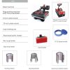  Multi-purpose Manual Heat Press Machine 8in1 -  P8038 Combo