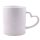 11 oz white mug with heart handle