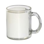 Glass mug with white patch
