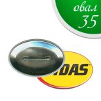 Badges 35 mm metal back - OVAL