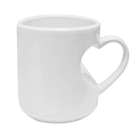 Heart Shape Handled White Mug