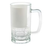  20oz Glass Beer Mug with White Patch
