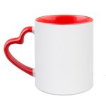 11oz Inner Rim Color Mug with Heart Handle
