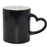 11oz Full Color Change Mug with Heart Handle Black, ONE
