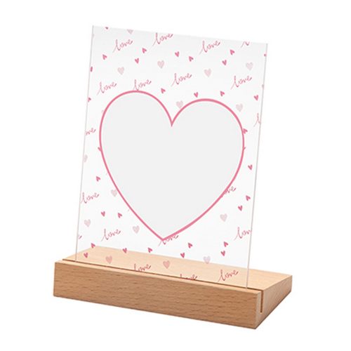 Sublimation Blanks Retangular Glass Photo Frame w/ White Patch (Red LOVE)