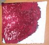 Калъфка за възглавница сърце 43х35 см (червени пайети)