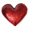 Калъфка за възглавница сърце 43х35 см (червени пайети)