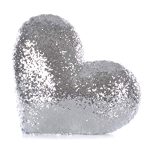 Sequin Pillow - HEART (silver)