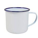 Enamel Mug - blue rim (12oz)