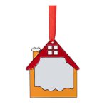 3” Sublimation Blank Red House Metal Ornament 