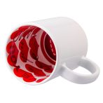   Бяла чаша с вътрешност "Red Hearts"