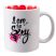 11 oz white mug, "Hearts"