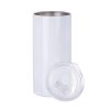 Sublimation 16oz/480ml Stainless Steel Skinny Tumbler with Straw & Lid (White) 