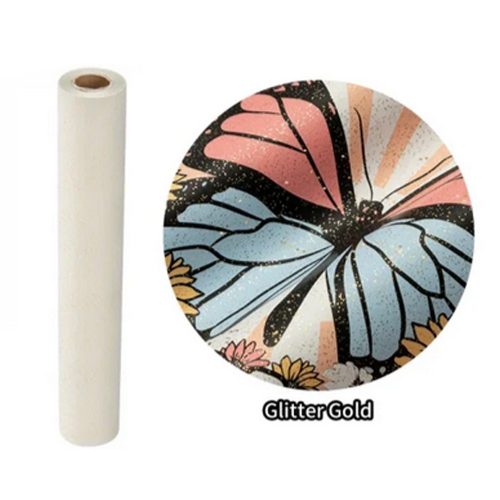 DTF Glitter Transfer Film  (30cmx10m, Glitter Gold)