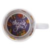 11 oz white mug, "Thank you"