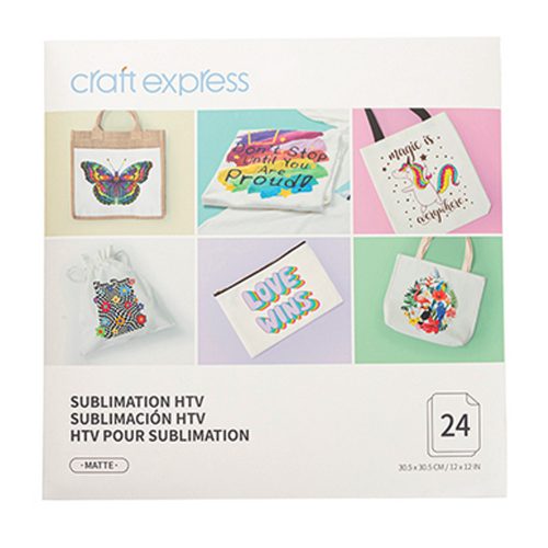 Craft Express Sublimation HTV Vinyl 12"x12", 24 sheets 